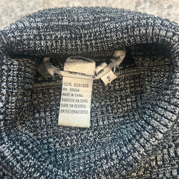 VTG 100% Silk heathered grey turtleneck sweater preppy small Size‎ small - Picture 3 of 5